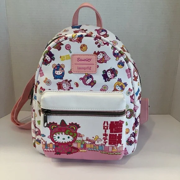 New! Loungefly Hello Kitty Monster Bright Rainbow Costumes Mini Backpack - Picture 6 of 9
